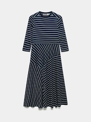 Mint Velvet Blue Striped Midi Dress - Image 7 of 8