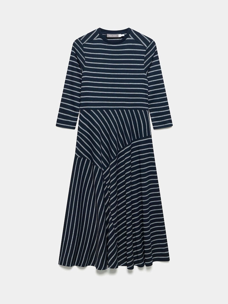 Mint Velvet Blue Striped Midi Dress - Image 7 of 8