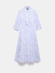 Mint Velvet Blue 100% Cotton Twist Detail Midi Dress - Image 7 of 8