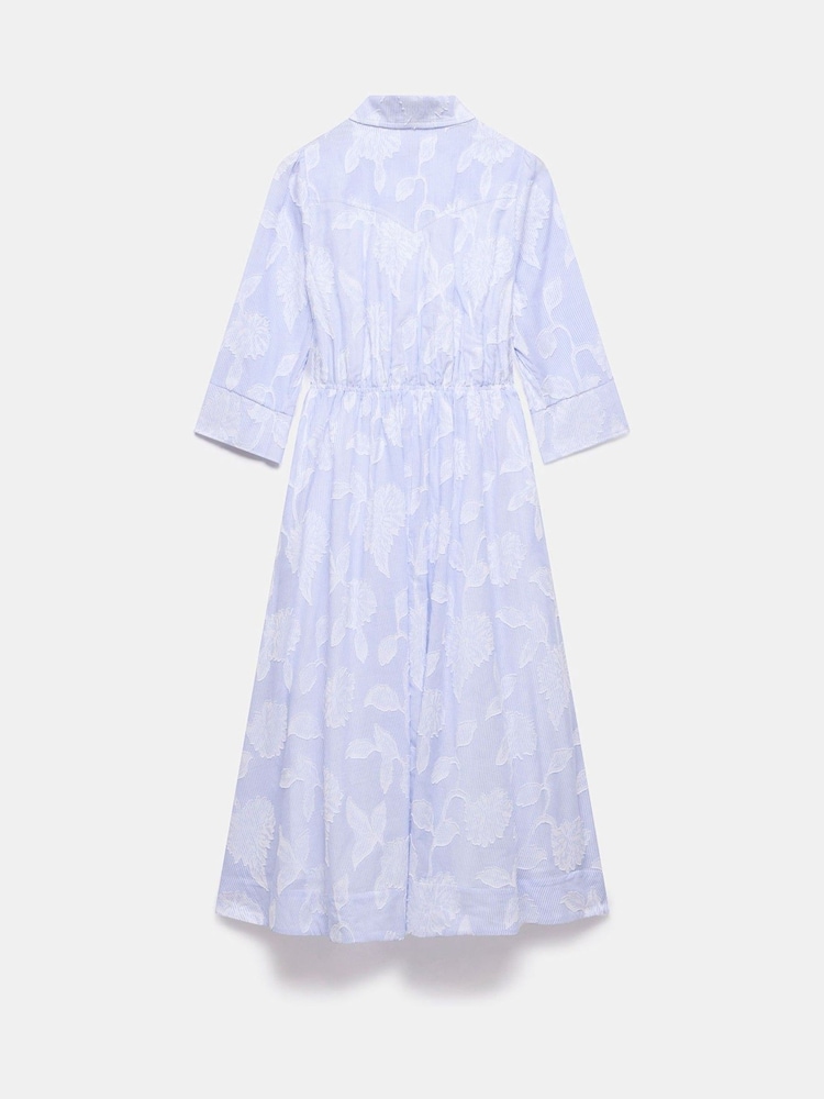 Mint Velvet Blue 100% Cotton Twist Detail Midi Dress - Image 8 of 8