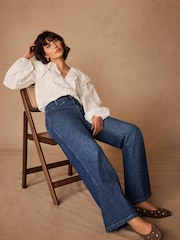 Mint Velvet Blue Palazzo Wide Jeans - Image 2 of 7