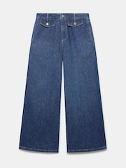 Mint Velvet Blue Palazzo Wide Jeans - Image 6 of 7