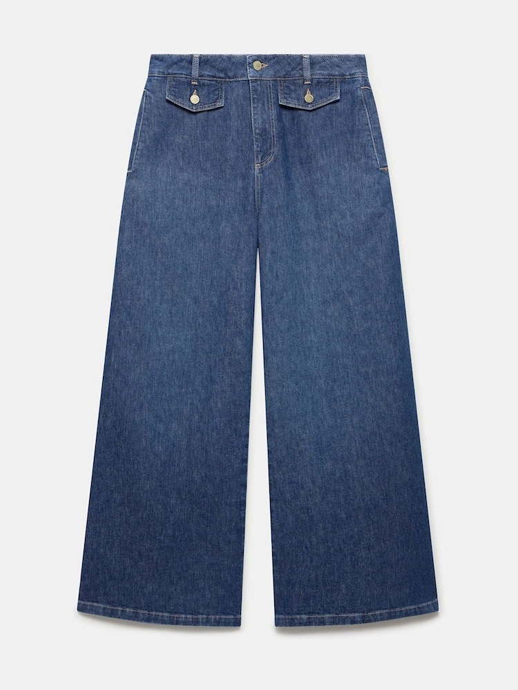Mint Velvet Blue Palazzo Wide Jeans - Image 6 of 7