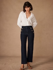 Mint Velvet Blue Cropped Jeans - Image 1 of 7
