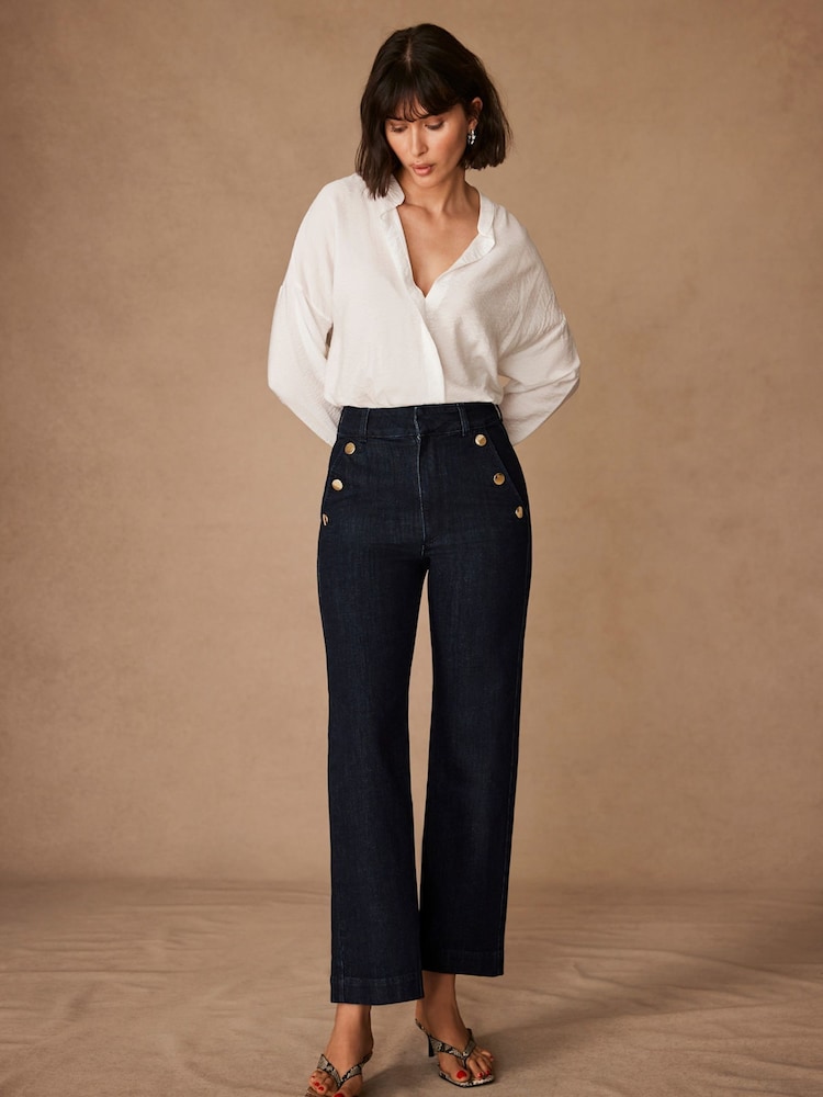 Mint Velvet Blue Cropped Jeans - Image 1 of 7