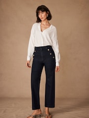 Mint Velvet Blue Cropped Jeans - Image 3 of 7