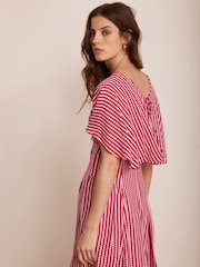 Mint Velvet Red Polka Dot Midi Dress - Image 2 of 8