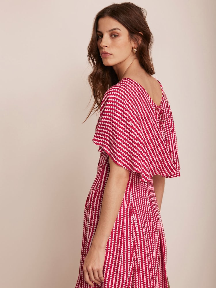 Mint Velvet Red Polka Dot Midi Dress - Image 2 of 8 Mint Velvet Red Polka Dot Midi Dress - Image 2 of 8