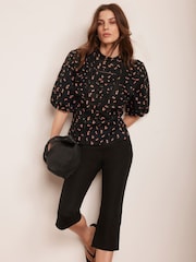 Mint Velvet Black 100% Cotton Strawberry Print Top - Image 2 of 8