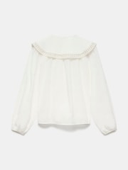 Mint Velvet White 100% Cotton Statement Collar Blouse - Image 8 of 8