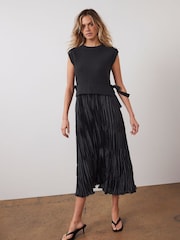Mint Velvet Black Tabard Midi Dress - Image 1 of 7
