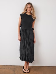 Mint Velvet Black Tabard Midi Dress - Image 2 of 7