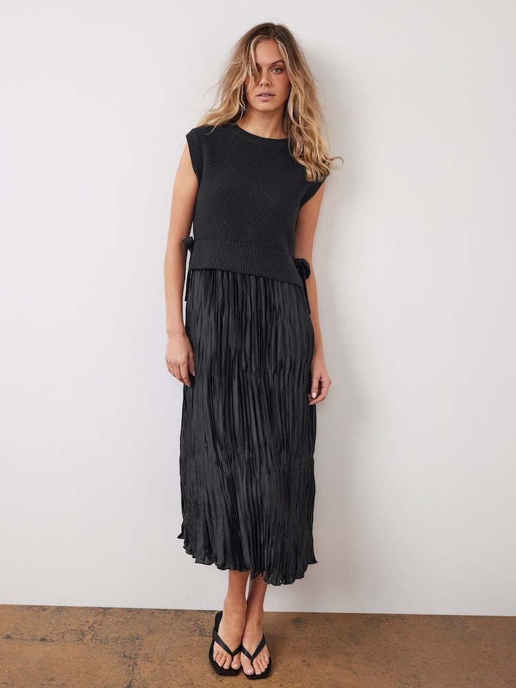 Mint Velvet Black Tabard Midi Dress - Image 2 of 7