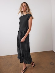 Mint Velvet Black Tabard Midi Dress - Image 3 of 7
