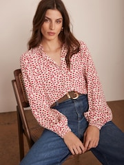 Mint Velvet Cream Lips Print Shirt - Image 1 of 8