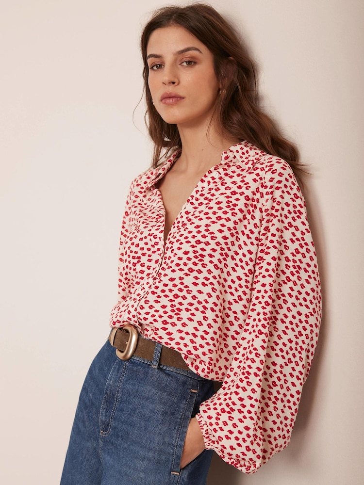 Mint Velvet Cream Lips Print Shirt - Image 2 of 8