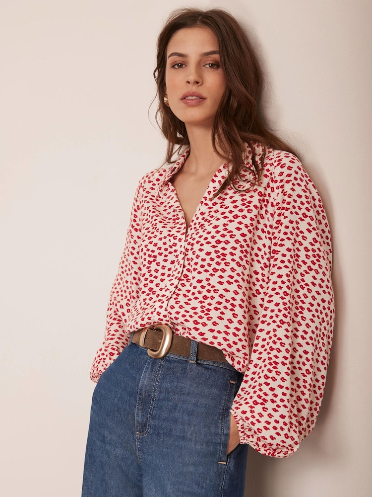 Mint Velvet Cream Lips Print Shirt - Image 3 of 8