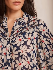 Mint Velvet Blue Floral Print Blouse - Image 4 of 8