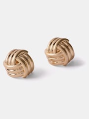 Mint Velvet Gold Tone Knot Stud Earrings - Image 1 of 3