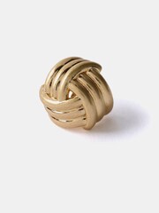 Mint Velvet Gold Tone Knot Stud Earrings - Image 3 of 3