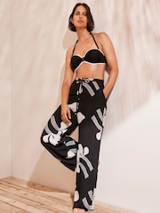 Mint Velvet Black Graphic Print Trousers - Image 1 of 8