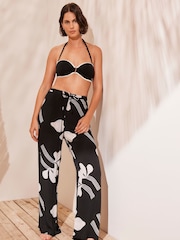 Mint Velvet Black Graphic Print Trousers - Image 3 of 8