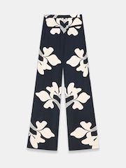Mint Velvet Black Graphic Print Trousers - Image 7 of 8