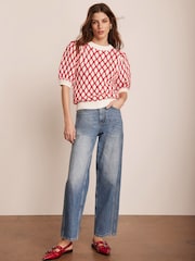 Mint Velvet Red Graphic Knit Top - Image 3 of 8