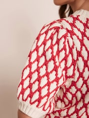 Mint Velvet Red Graphic Knit Top - Image 4 of 8