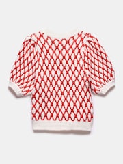 Mint Velvet Red Graphic Knit Top - Image 8 of 8