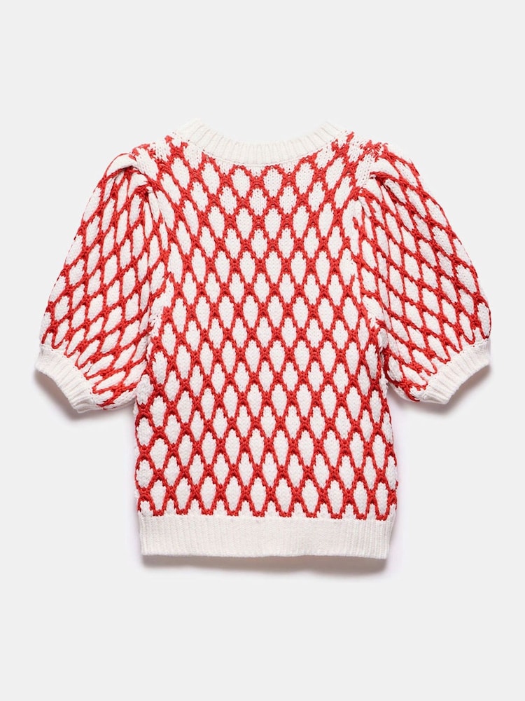 Mint Velvet Red Graphic Knit Top - Image 8 of 8