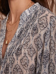 Mint Velvet Cream Geometric Print Boho Blouse - Image 3 of 8