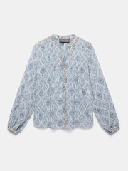 Mint Velvet Cream Geometric Print Boho Blouse - Image 7 of 8