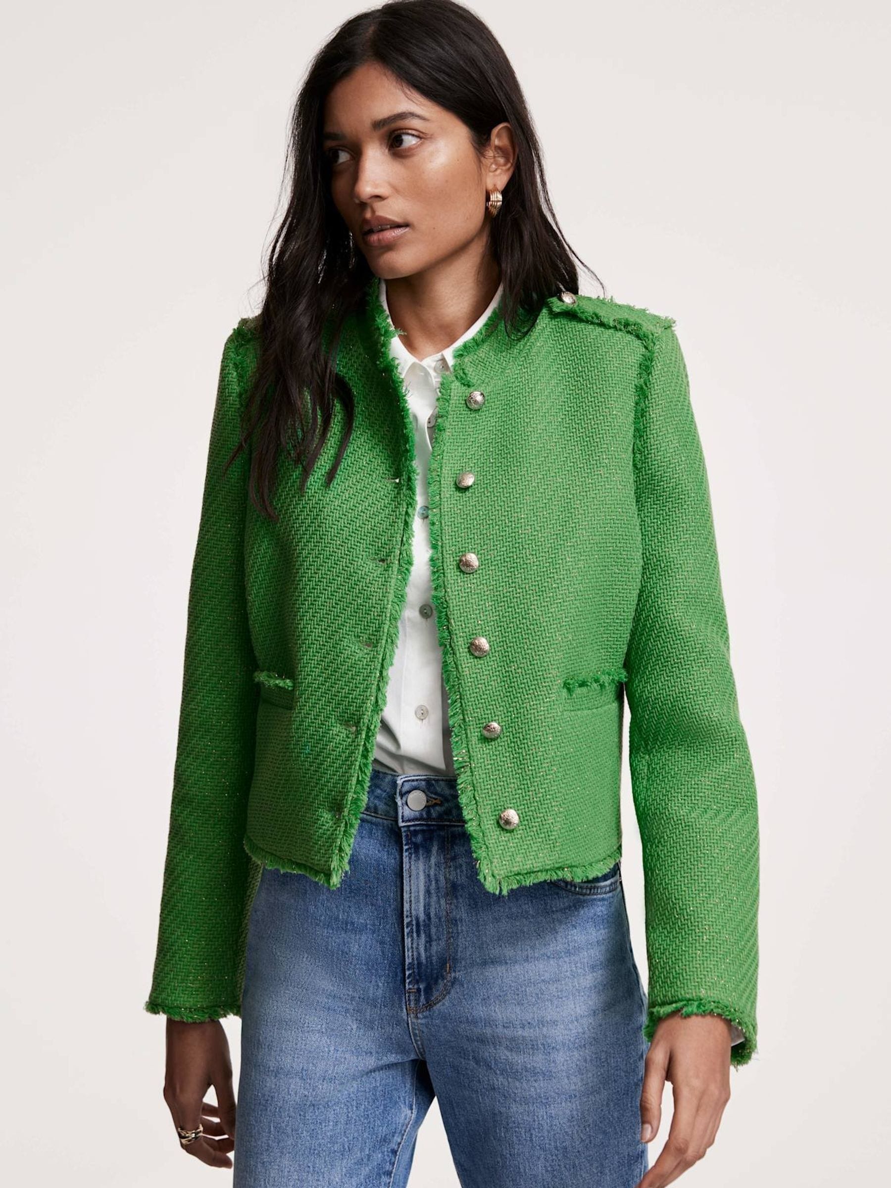 Buy Mint Velvet Green Boucle Jacket from Next Norway