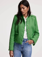 Mint Velvet Green Boucle Jacket - Image 5 of 8
