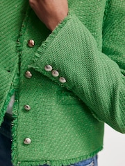 Mint Velvet Green Boucle Jacket - Image 6 of 8