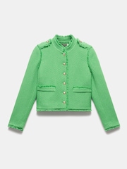 Mint Velvet Green Boucle Jacket - Image 7 of 8