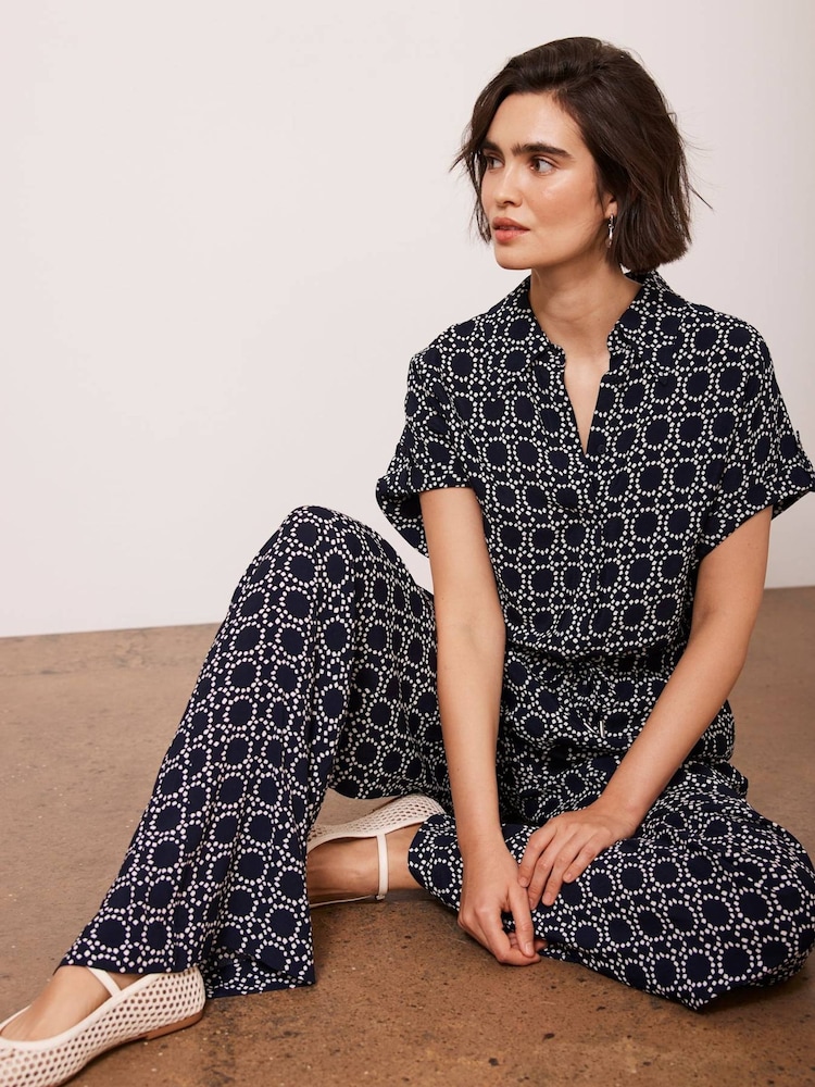 Mint Velvet Blue Abstract Print Resort Shirt - Image 2 of 8