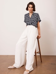 Mint Velvet Blue Abstract Print Resort Shirt - Image 4 of 8