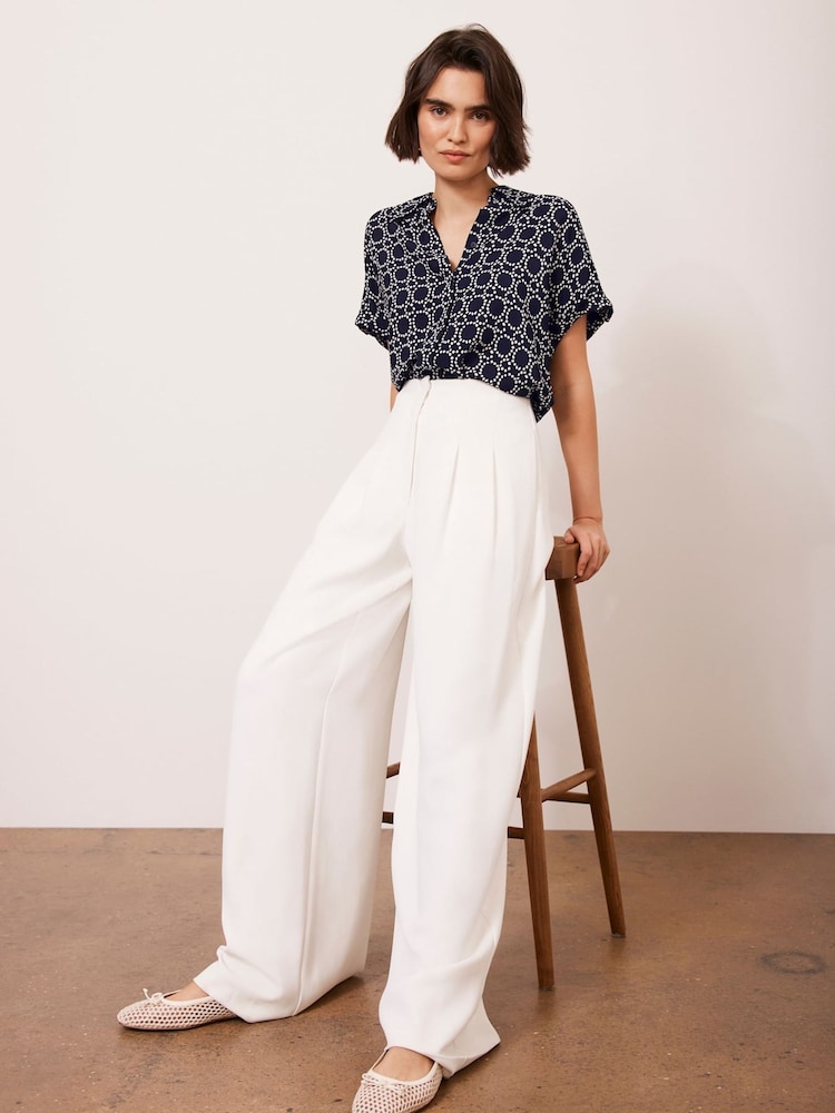 Mint Velvet Blue Abstract Print Resort Shirt - Image 4 of 8
