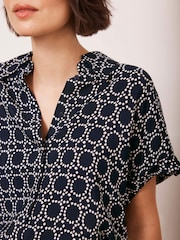 Mint Velvet Blue Abstract Print Resort Shirt - Image 6 of 8