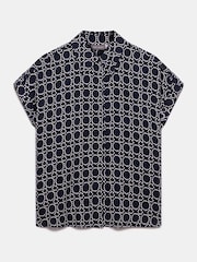 Mint Velvet Blue Abstract Print Resort Shirt - Image 7 of 8