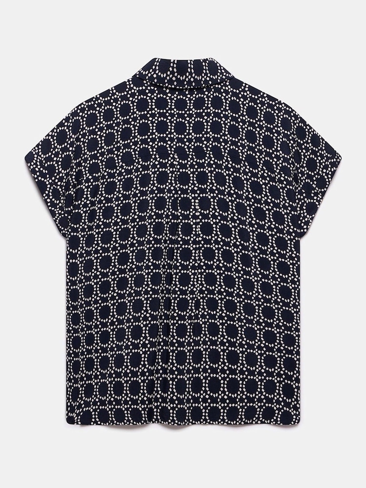 Mint Velvet Blue Abstract Print Resort Shirt - Image 8 of 8