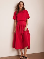 Юбка миди из 100% хлопка Mint Velvet - Изображение 3 из 8