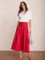 Юбка миди из 100% хлопка Mint Velvet - Изображение 4 из 8