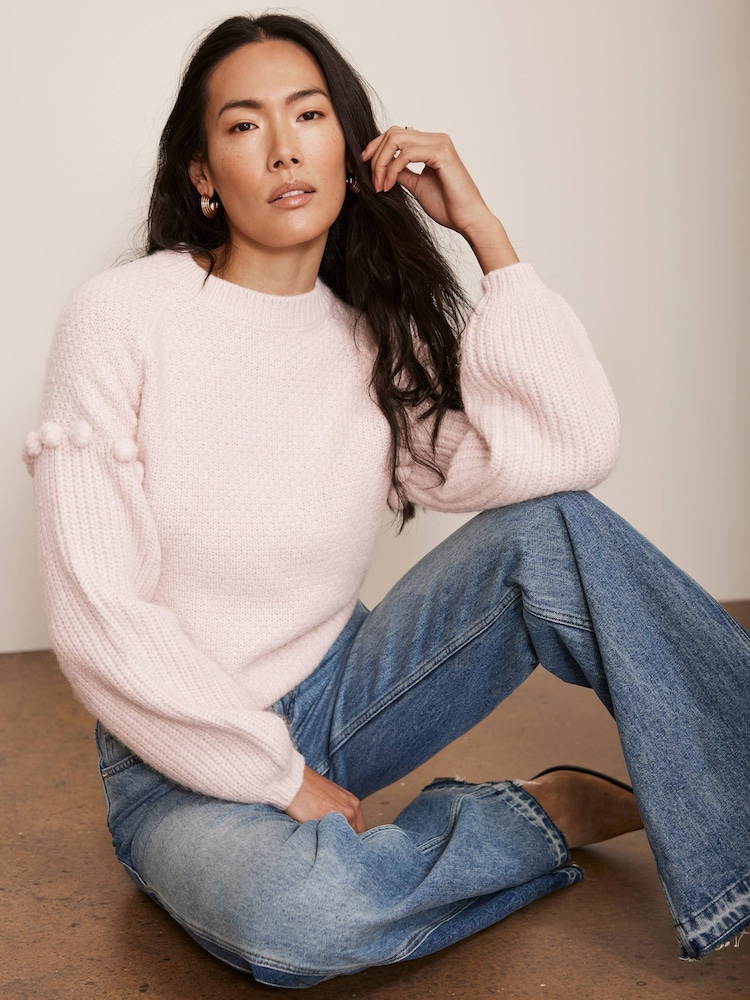 Mint Velvet Pink Balloon Sleeve Knit Jumper - Image 1 of 9 Mint Velvet Pink Balloon Sleeve Knit Jumper - Image 1 of 9