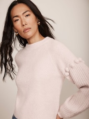 Mint Velvet Pink Balloon Sleeve Knit Jumper - Image 2 of 9