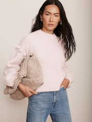 Mint Velvet Pink Balloon Sleeve Knit Jumper - Image 4 of 9