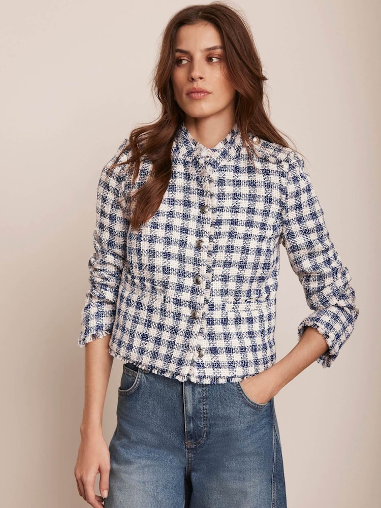 Mint Velvet Checked Boucle Jacket - Imagen 2 de 8 Mint Velvet Checked Boucle Jacket - Imagen 2 de 8