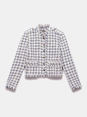 Mint Velvet White Checked Boucle Jacket - Image 7 of 8